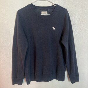 Abercrombie & Fitch Sweater‎ men’s Small Blue Pullover Crewneck Embroidered